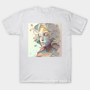 A Fractal Pattern Featuring A Beautiful Woman T-Shirt